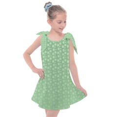 Background Polka Green Kids  Tie Up Tunic Dress