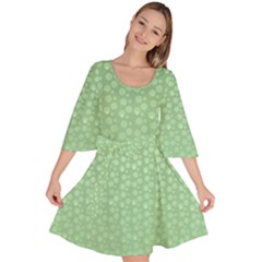 Background Polka Green Velour Kimono Dress by HermanTelo