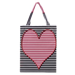 Heart Stripes Symbol Striped Classic Tote Bag by HermanTelo