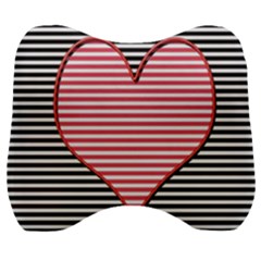 Heart Stripes Symbol Striped Velour Head Support Cushion by HermanTelo