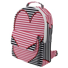 Heart Stripes Symbol Striped Flap Pocket Backpack (small) by HermanTelo