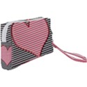 Heart Stripes Symbol Striped Wristlet Pouch Bag (Small) View2