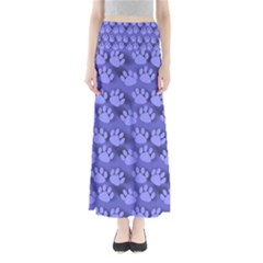 Pattern Texture Feet Dog Blue Full Length Maxi Skirt by HermanTelo