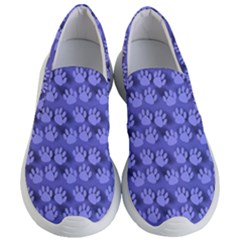 Pattern Texture Feet Dog Blue Women s Lightweight Slip Ons by HermanTelo