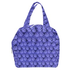 Pattern Texture Feet Dog Blue Boxy Hand Bag by HermanTelo