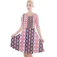 Wallpaper Cute Pattern Quarter Sleeve A-line Dress