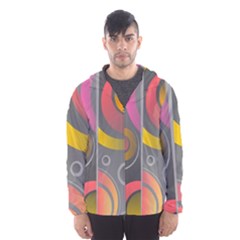 Abstract Colorful Background Grey Men s Hooded Windbreaker
