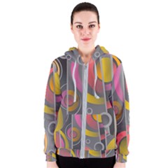 Abstract Colorful Background Grey Women s Zipper Hoodie