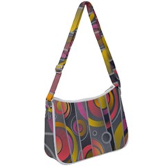 Abstract Colorful Background Grey Zip Up Shoulder Bag