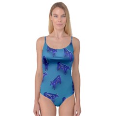 Cow Illustration Blue Camisole Leotard 