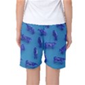 Cow Illustration Blue Women s Basketball Shorts View2