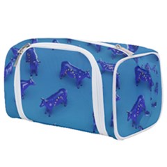 Cow Illustration Blue Toiletries Pouch