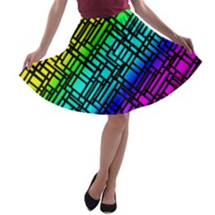 Background Texture Colour A-line Skater Skirt