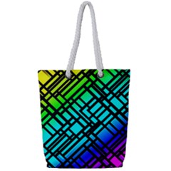 Background Texture Colour Full Print Rope Handle Tote (small)