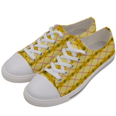 Pattern Pink Yellow Women s Low Top Canvas Sneakers