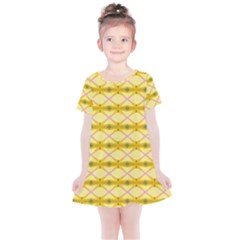 Pattern Pink Yellow Kids  Simple Cotton Dress