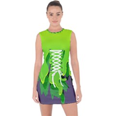 Slimed Lace Up Front Bodycon Dress