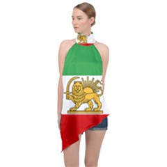 State Flag Of Iran, 1964–1980 Halter Asymmetric Satin Top by abbeyz71