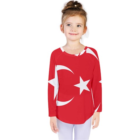 Flag Of Turkey Kids  Long Sleeve Tee by abbeyz71