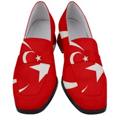 Flag Of Turkey Women s Chunky Heel Loafers
