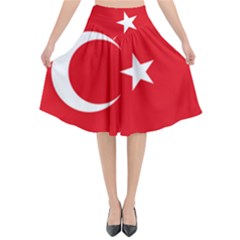 Vertical Flag Of Turkey Flared Midi Skirt by abbeyz71