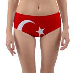 National Cockade Of Turkey Reversible Mid-waist Bikini Bottoms by abbeyz71