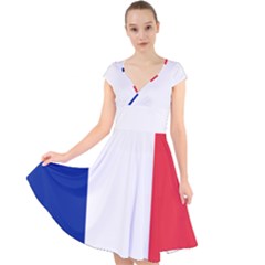 Flag Of France Cap Sleeve Front Wrap Midi Dress by abbeyz71