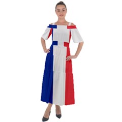 Flag Of France Shoulder Straps Boho Maxi Dress  by abbeyz71
