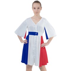 Flag Of France Boho Button Up Dress