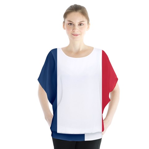 Flag Of France Batwing Chiffon Blouse by abbeyz71