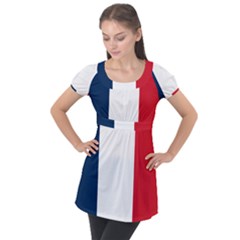 Flag Of France Puff Sleeve Tunic Top by abbeyz71
