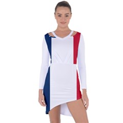 Flag Of France Asymmetric Cut-out Shift Dress by abbeyz71