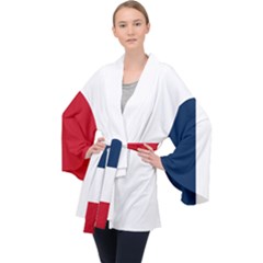 Flag Of France Long Sleeve Velvet Kimono  by abbeyz71