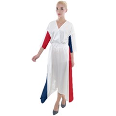 Flag Of France Quarter Sleeve Wrap Front Maxi Dress by abbeyz71