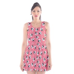 Frenchie French Bulldog Dog Face Scoop Neck Skater Dress