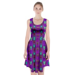 Peace Is Cool Again And Decorative Flowers Racerback Midi Dress by pepitasart