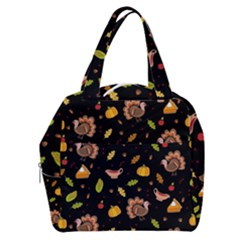 Thanksgiving Turkey Pattern Boxy Hand Bag by Valentinaart