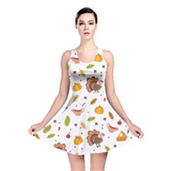 Thanksgiving Turkey Pattern Reversible Skater Dress by Valentinaart