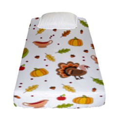 Thanksgiving Turkey Pattern Fitted Sheet (single Size) by Valentinaart