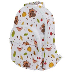 Thanksgiving Turkey Pattern Rounded Multi Pocket Backpack by Valentinaart