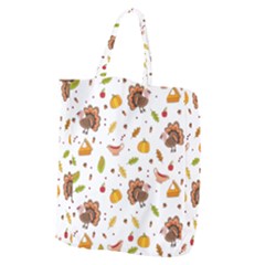 Thanksgiving Turkey Pattern Giant Grocery Tote by Valentinaart