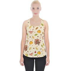 Thanksgiving Turkey Pattern Piece Up Tank Top by Valentinaart