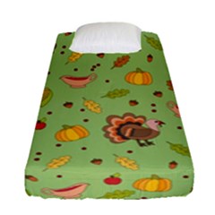 Thanksgiving Turkey Pattern Fitted Sheet (single Size) by Valentinaart
