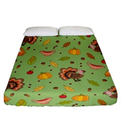 Thanksgiving Turkey Pattern Fitted Sheet (california King Size) by Valentinaart