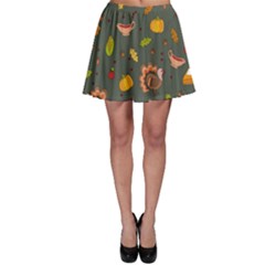 Thanksgiving Turkey Pattern Skater Skirt by Valentinaart