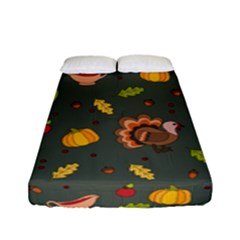 Thanksgiving Turkey Pattern Fitted Sheet (full/ Double Size) by Valentinaart