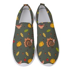 Thanksgiving Turkey Pattern Women s Slip On Sneakers by Valentinaart