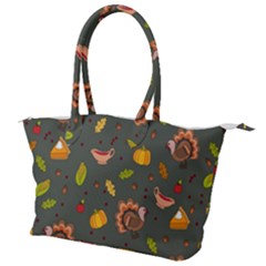 Thanksgiving Turkey Pattern Canvas Shoulder Bag by Valentinaart