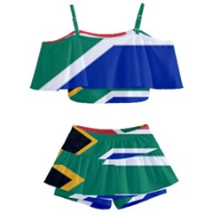 South Africa Flag Kids  Off Shoulder Skirt Bikini