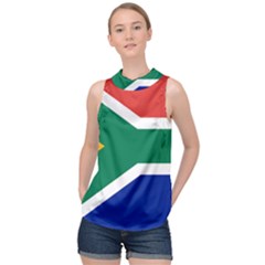 South Africa Flag High Neck Satin Top